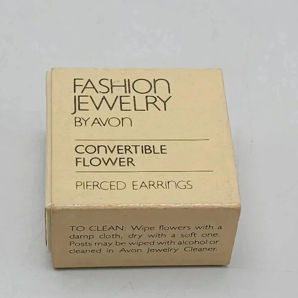 Avon 1983 Pink Convertible Flower Pierced Earrings Vintage